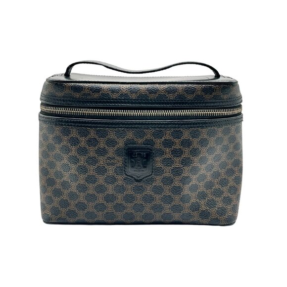 Celine Vintage Macadam Vanity Bag, Black/Tan - Picture 1 of 7